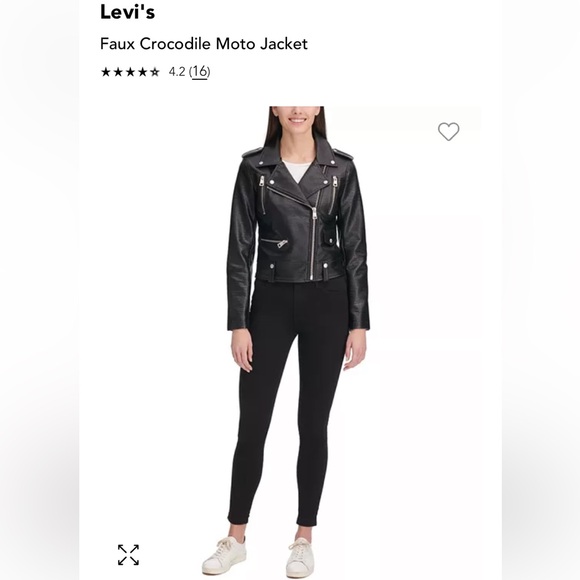 NWT Levi's Croc Vegan faux Leather Asymmetrical Moto Zip motorcycle biker Jacket - Picture 4 of 16